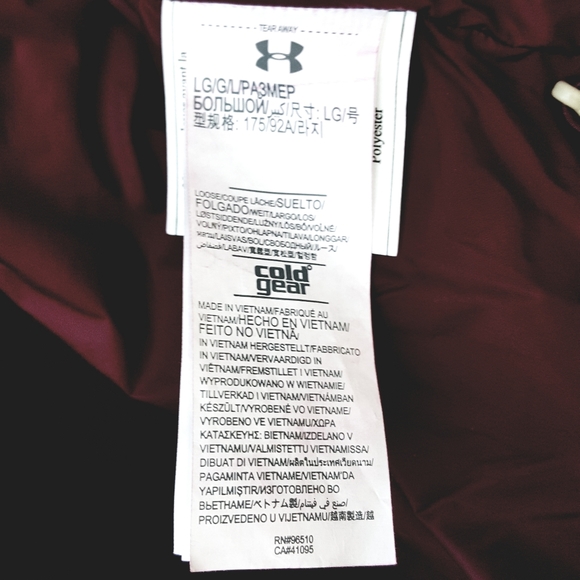 OVER $100 OFF!!!🔥 L UNDER ARMOUR BURGUNDY RED PACKABLE PUFFER - Picture 12 of 16